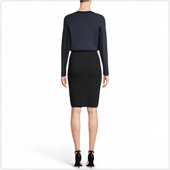 Alaïa Navy Black Colorblock Blouson Wool Sweater Dress $3940 New NWT 40 8 - Picture 3 of 10